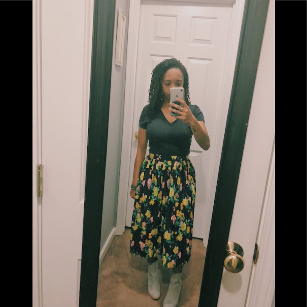 ASOS pleated floral skirt